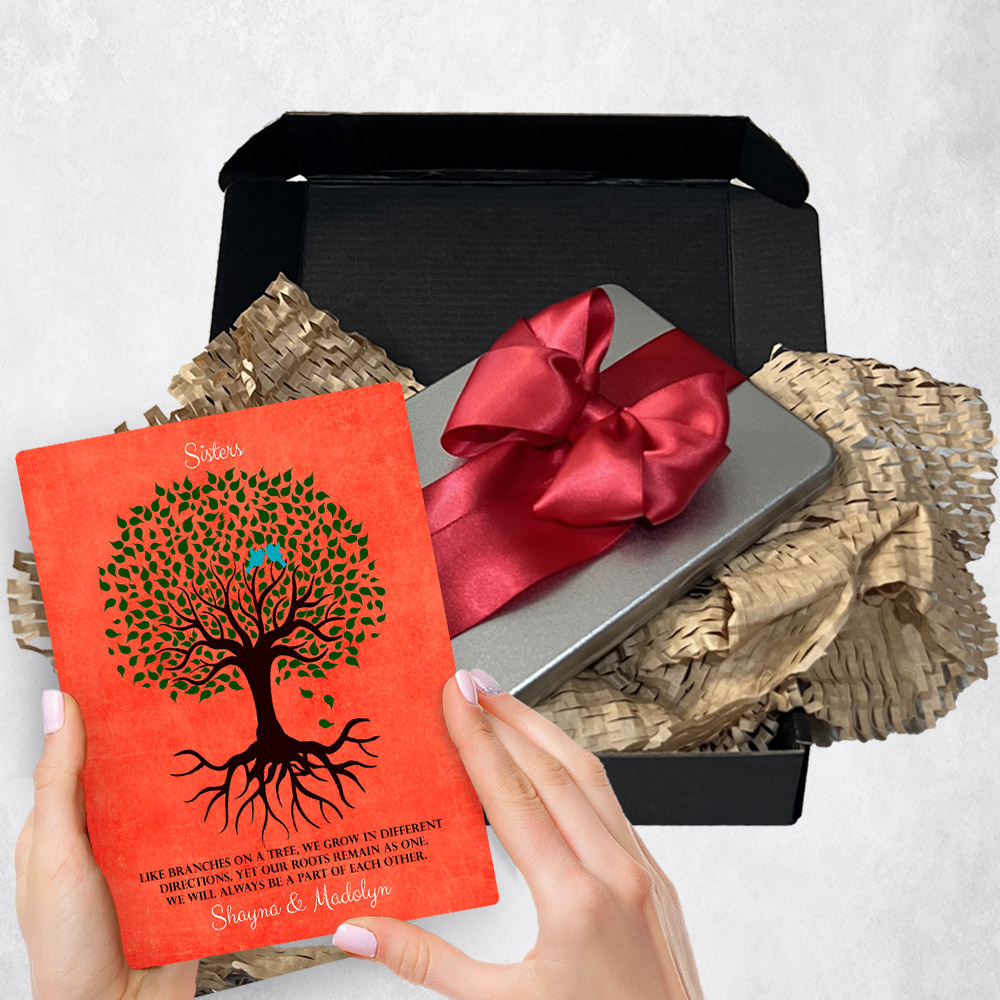 Personalized wedding gift delivery for sister Rooted Tree  plaque for a unique and permanent flower delivery alternative. wedding gift delivery.