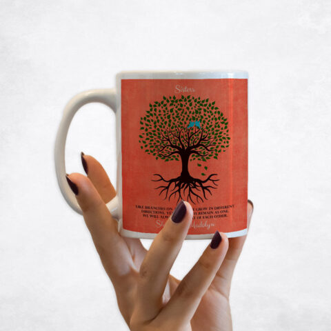 Silhouette Sisters Tree with Roots wedding Coffee Mug M-1112