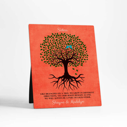 Rooted Tree wedding  Desktop Plaque Gift for sister D-1112