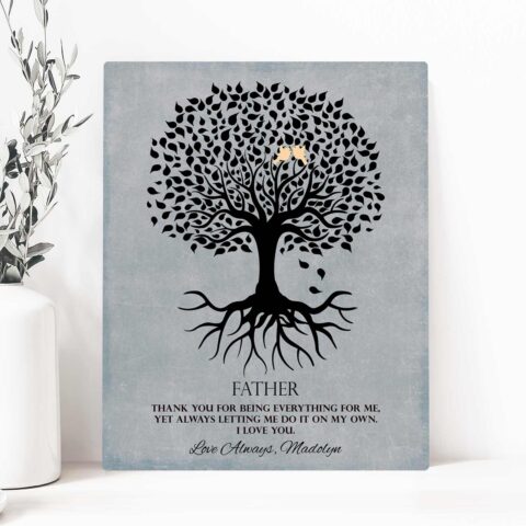Gift For Father Family Tree Roots Thank You For Being Everything Personalized Gift For Father’s Day #LT-1113
