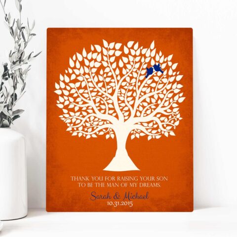 Personalized Thank You Gift For Mother of Groom Man of My Dreams Parents of Groom Gift Family Wedding Poem Tree Gift For Mom and Dad #LT-1114