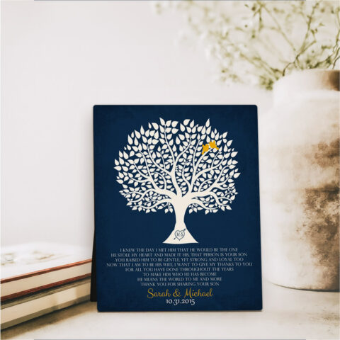 Silhouette Tree wedding  Desktop Plaque Gift for mother of the groom D-1115