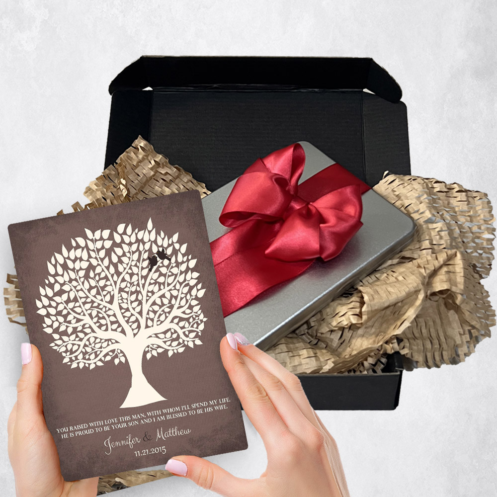 Personalized wedding gift delivery for mother of the groom Silhouette Tree  plaque for a unique and permanent flower delivery alternative. wedding gift delivery.