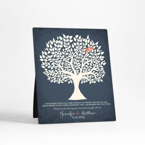 Silhouette Tree wedding  Desktop Plaque Gift for mother of the bride D-1117