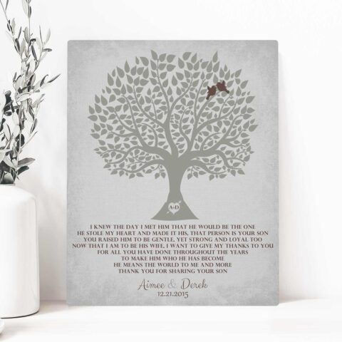 Personalized Thank You Gift For Mother of Groom I Knew The Day I Met Him Parents of Groom Gift #LT-1120