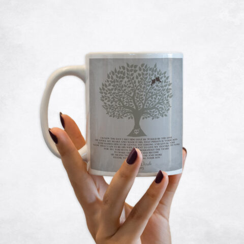 Shades of Gray Silhouette Tree wedding Coffee Mug M-1120