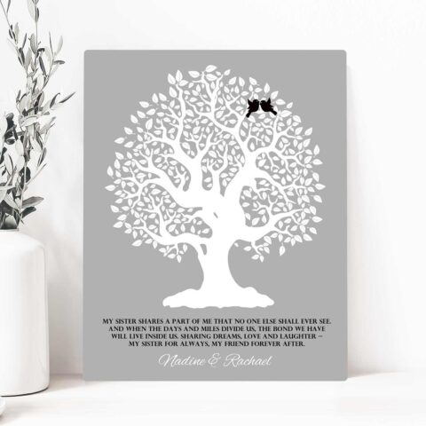 Gift For Sister Family Tree Sister Shares A P of Me Personalized Gift For Sister From Sisteror Sister-In-Law Wedding Poem Tree #LT-1121