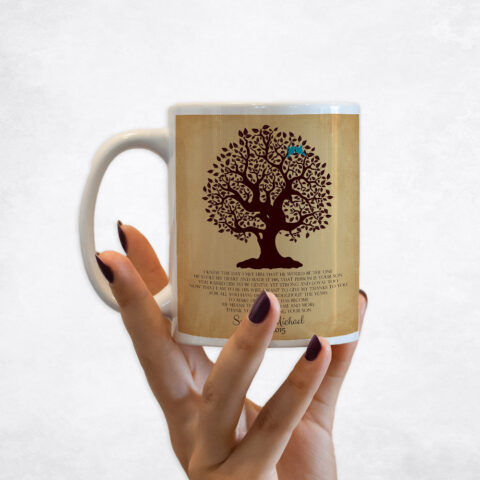 Brown Crooked Tree on Gold wedding Coffee Mug M-1126