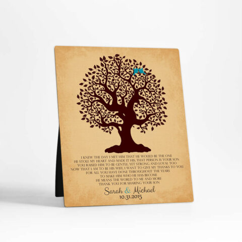 Knotty Tree wedding  Desktop Plaque Gift for mother of the groom D-1126