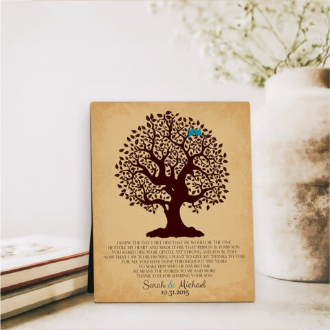 Knotty Tree wedding  Desktop Plaque Gift for mother of the groom D-1126