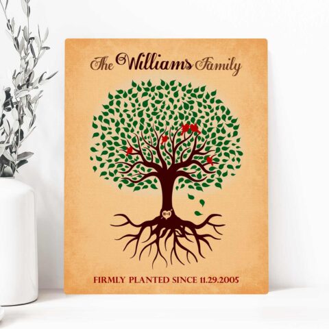 Custom Family Tree Roots Firmly Planted Gift For Couple Anniversary Housewarming Grandparents Personalized #LT-1128