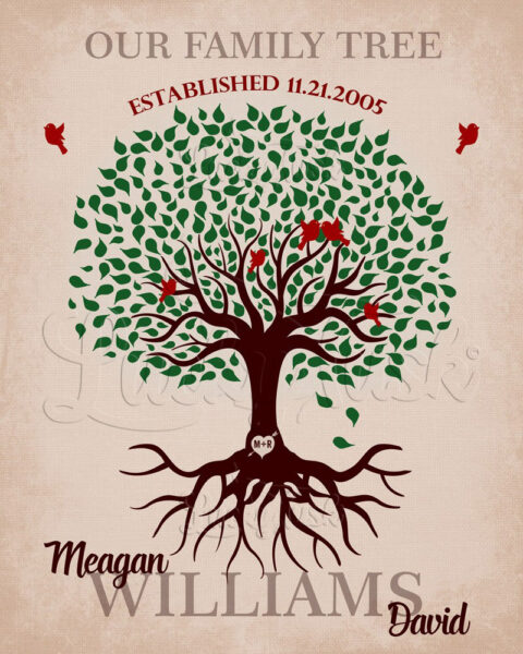 Custom Family Tree Roots Our Family Tree Gift For Couple Anniversary Housewarming Grandparents Personalized #LT-1129
