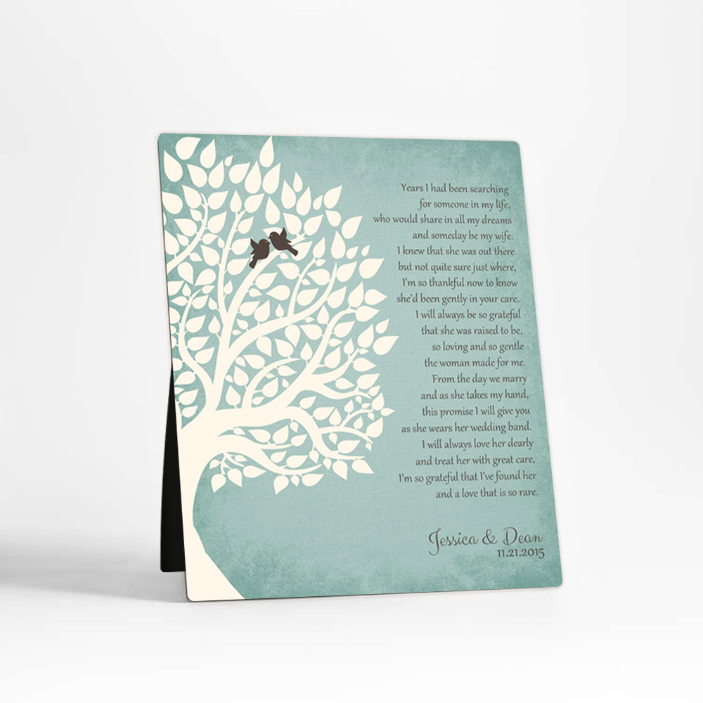 Single image of Silhouette Tree wedding  Desktop Plaque