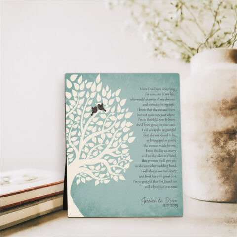 Silhouette Tree wedding  Desktop Plaque Gift for mother of the bride D-1130