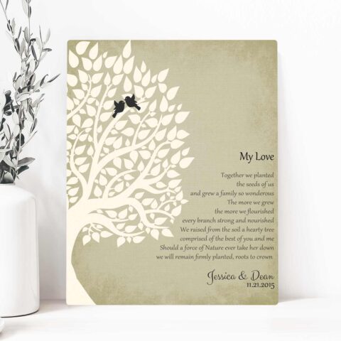Personalized Gift For Anniversary My Love Poem Our Tree 1st Paper Gift For Couple Family Wedding Poem #LT-1134