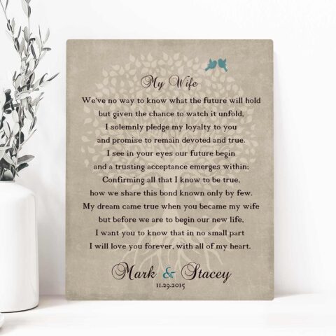 Promise Poem, Gift For Bride From Groom on Wedding Day, Love Poem, Personalized Wedding Day Gift, Poem Tree #LT-1138