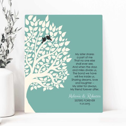 Gift For Sister Family Tree Sister Shares A P of Me Personalized Gift For Sister From Sisteror Sister-In-Law Wedding Poem#LT-1145