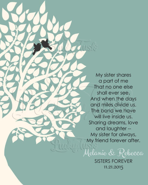 Gift For Sister Family Tree Sister Shares A P of Me Personalized Gift For Sister From Sisteror Sister-In-Law Wedding Poem#LT-1145