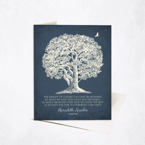 Oak Memorial Tree Poem Weight of a Heart Gift Stationery Card-1146