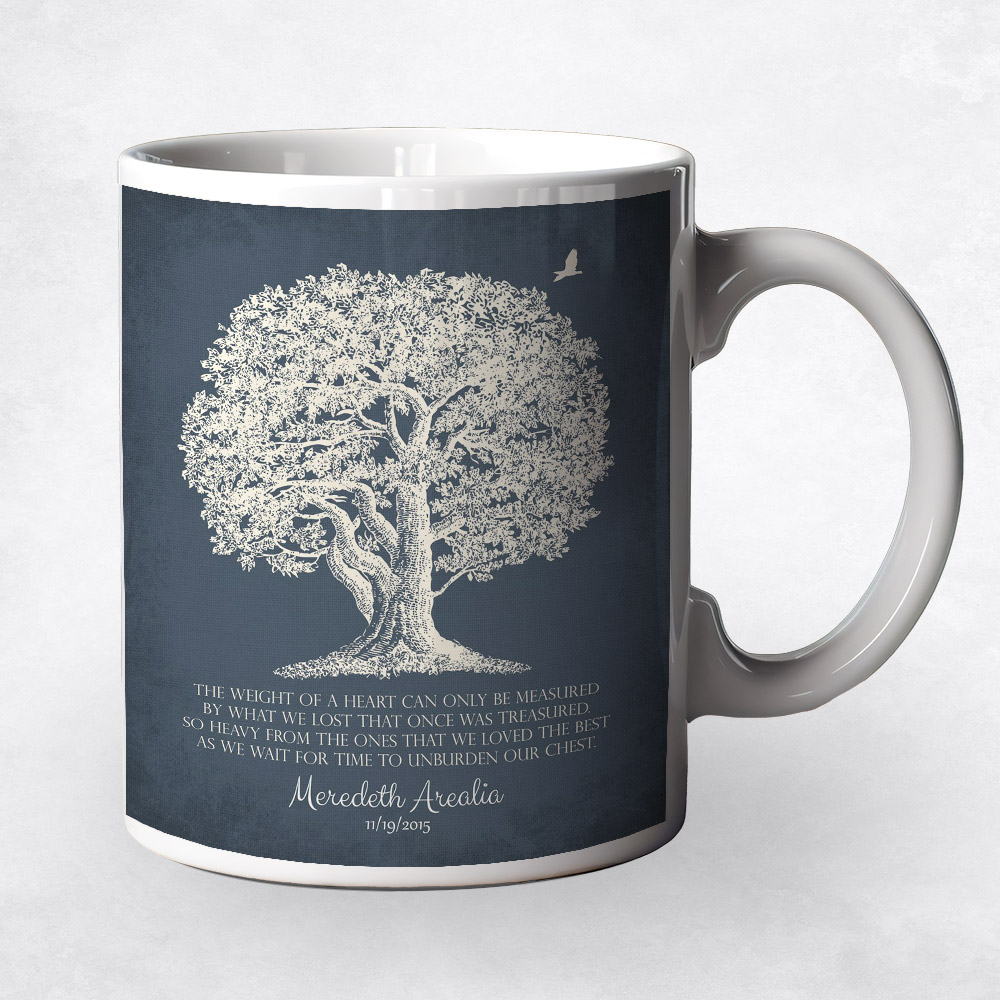 Closeup image of Oak Memorial Tree  Gift Coffee Mug M-1146