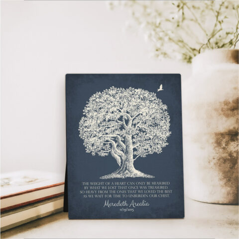 Oak Tree Gift  Desktop Plaque Gift for bereaved family D-1146