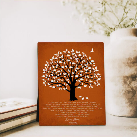 Magnolia Tree wedding  Desktop Plaque Gift for mother of the groom D-1147