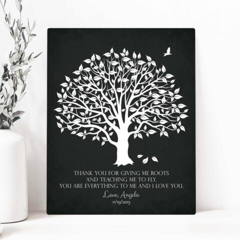 Personalized Thank You Gift For Parents,Roots And Wings To Fly, Gift For Mother of Groom or Bride’s Family, Wedding Poem Magnolia Tree #LT-1152