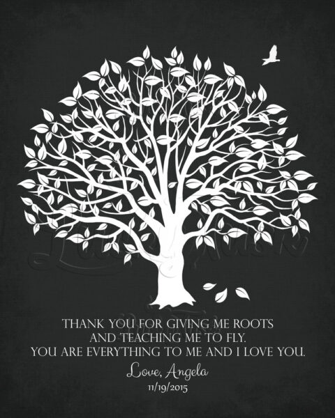 Personalized Thank You Gift For Parents,Roots And Wings To Fly, Gift For Mother of the Groom or Bride’s Family, Wedding Poem Magnolia Tree #LT-1152
