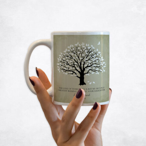 White Magnolia Tree on Sage wedding Coffee Mug M-1153