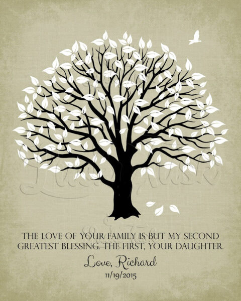 Personalized Mother of the Bride Thank You Gift The Love Of Your Family Second Greatest Blessing Wedding Poem Magnolia Tree #LT-1153