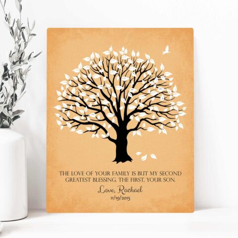 Personalized Mother of Groom Thank You Gift The Love Of Your Family Second Greatest Blessing Wedding Poem Magnolia Tree #LT-1154