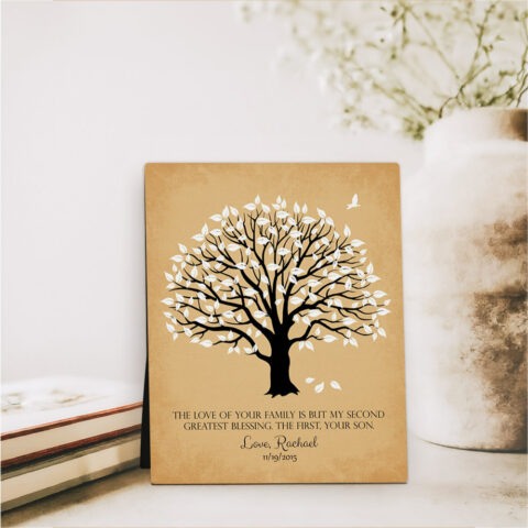 Magnolia Tree wedding  Desktop Plaque Gift for mother of the groom D-1154