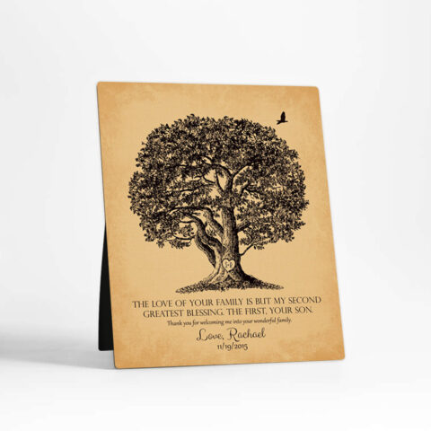 Oak Tree wedding  Desktop Plaque Gift for mother of the groom D-1157