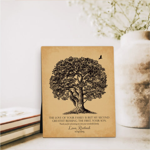 Oak Tree wedding  Desktop Plaque Gift for mother of the groom D-1157