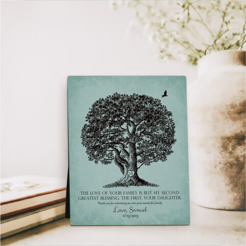 Oak Tree wedding  Desktop Plaque Gift for mother of the bride D-1158