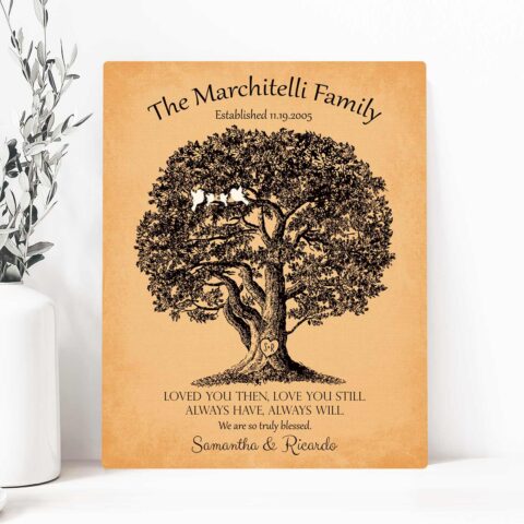 10 Year Wedding Anniversary, Loved You Then Love You Still, Gift For Couple Wedding Poem Ten Year Anniversary Large Oak Tree #LT-1159
