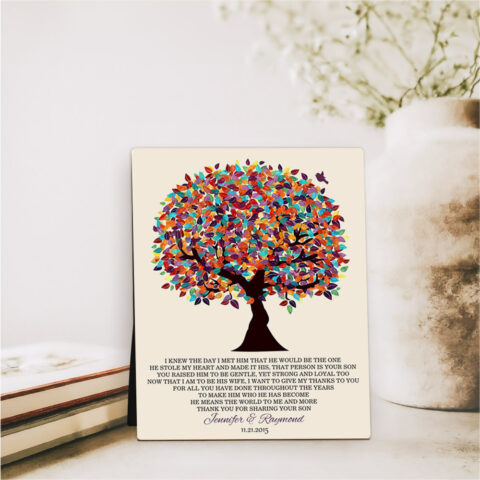 Spring Tree wedding  Desktop Plaque Gift for mother of the groom D-1167