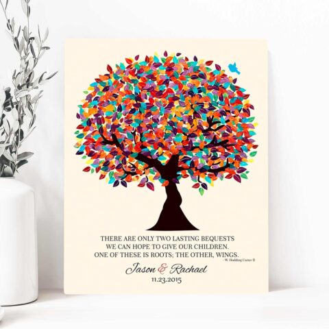 Personalized Gift For Parents Hodding Carter Quote Two Lasting Bequests Gift For Parents Wedding Tree #LT-1168