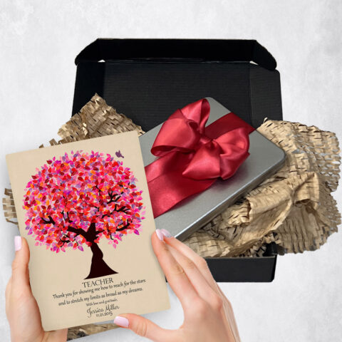 teacher appreciation Gift Delivery for teacher Pink Tree  Plaque TOY-1173