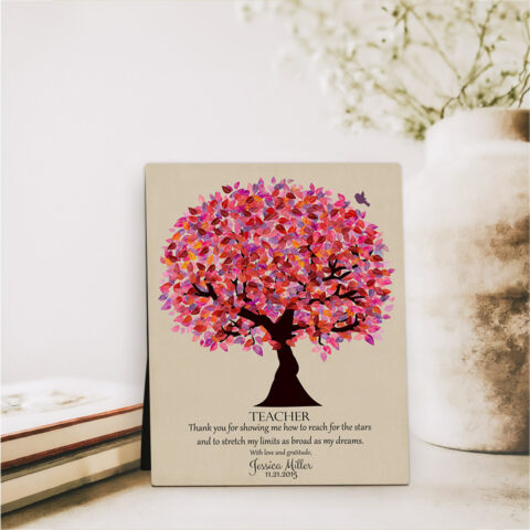 Pink Tree teacher appreciation  Desktop Plaque Gift for teacher D-1173