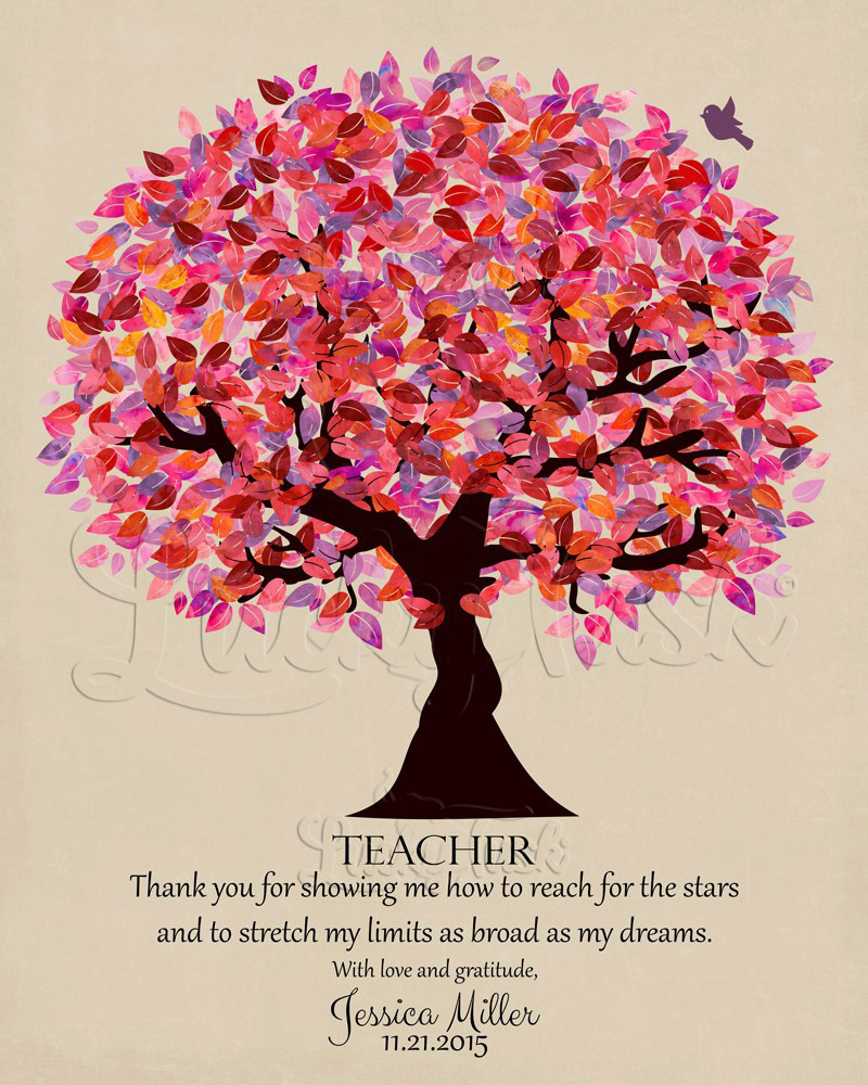 Pink Leadership Gratitude Tree Quote on Stone teacher appreciation Wall Plaque LTC-1173