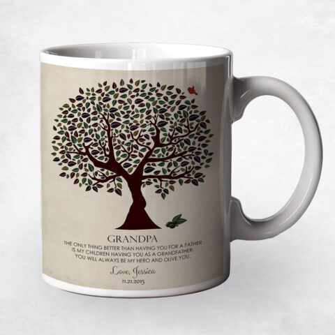 Dark Olive Silhouette Tree family appreciation Coffee Mug M-1176