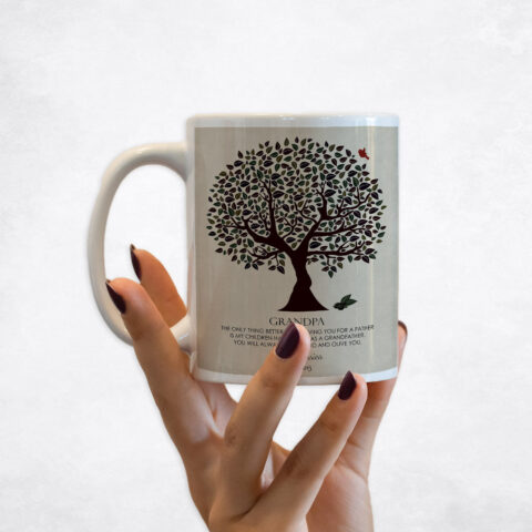 Dark Olive Silhouette Tree family appreciation Coffee Mug M-1176