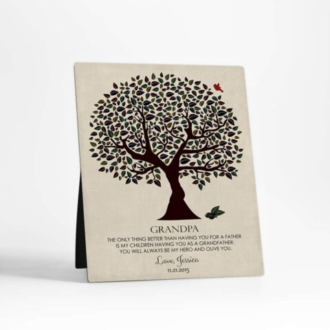 Olive Tree family appreciation  Desktop Plaque Gift for grandfather D-1176