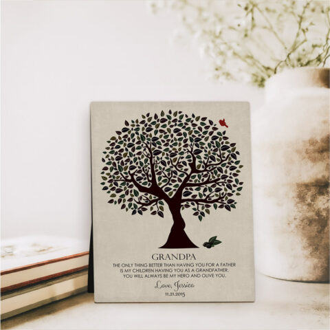 Olive Tree family appreciation  Desktop Plaque Gift for grandfather D-1176