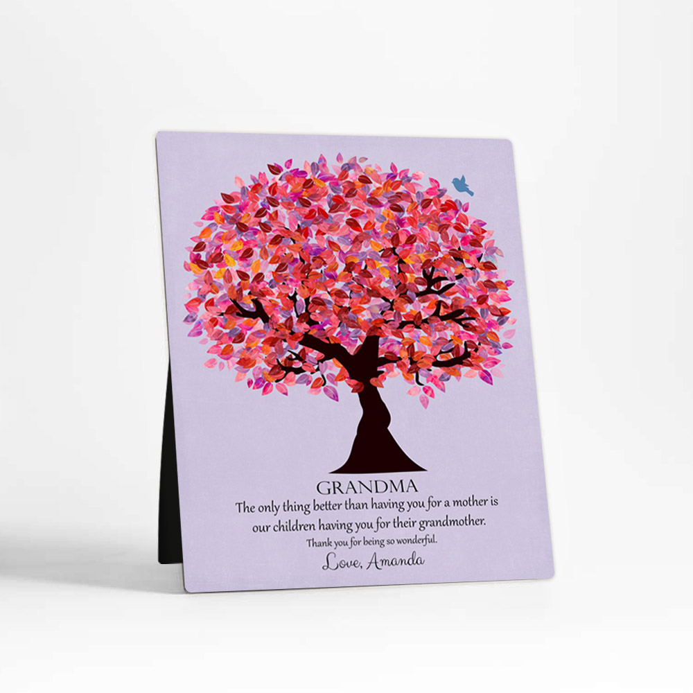 Single image of Pink Tree family appreciation  Desktop Plaque