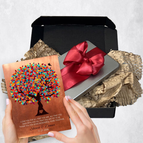 7th anniversary Gift Delivery for couple, husband or wife Spring Tree Copper  Plaque TOY-1180