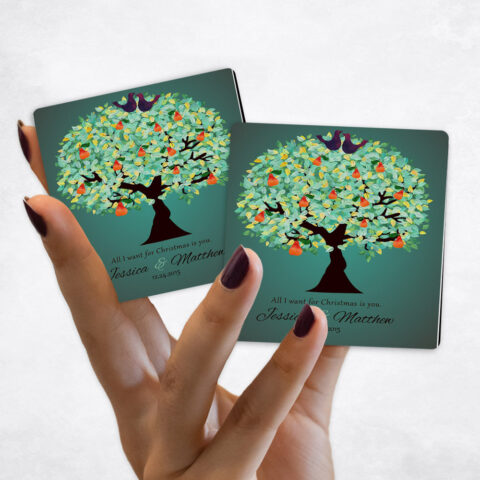 Christmas Green Pear Tree Gradient Green Magnet Set MAG-1184