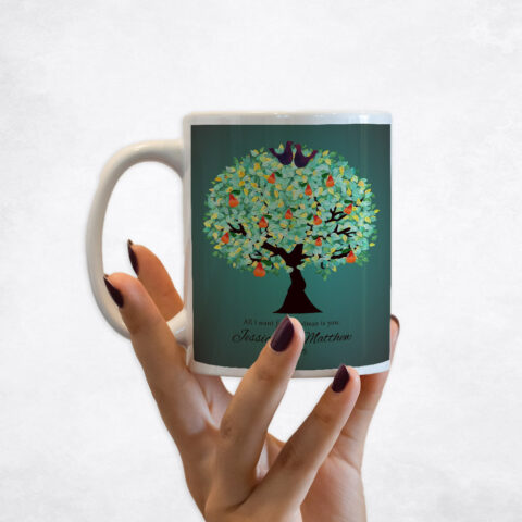 Green Pear Tree Christmas Coffee Mug M-1184