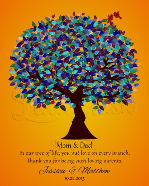 In Our Tree of Life Love on Every Branch Thank You Wedding Gift For Mom and Dad #LT-1186